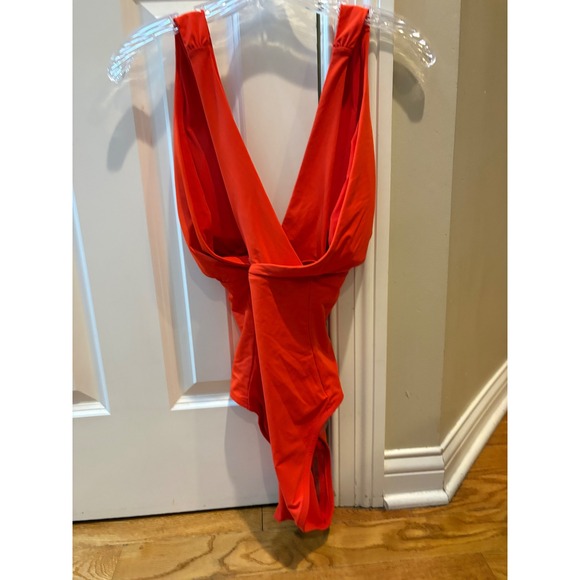 New Calia Cutout Halter One Piece Swimsuit Fresh Red Lycra Sport Size 10 $88 - Picture 5 of 12